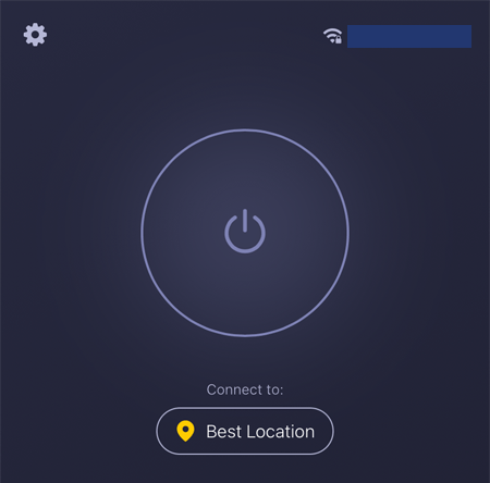 Connect button on the mobile CyberGhost VPN app.