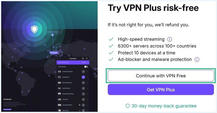 Screenshot download step ProtonVPN free