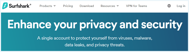 A screenshot of Surfshark Antivirus on their website.
