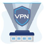 Icon representing VPN shield as hologram
